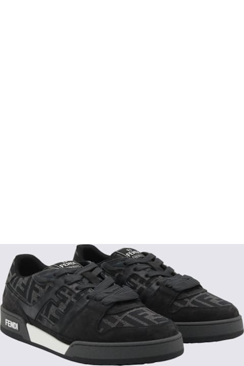 Homeware Fendi Black And Grey Suede Match Sneakers