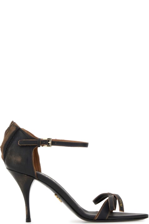 Prada Dark Brown Leather Sandals