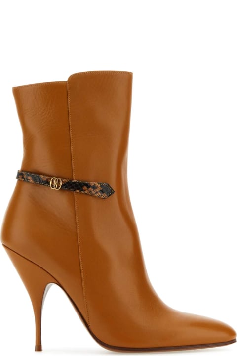 Bally Boots for Women Bally Caramel Leather Odeya Ankle Boots