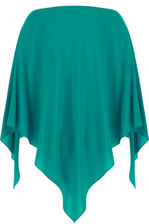 Gianluca Capannolo Coats & Jackets for Women Gianluca Capannolo Green Asymmetric Cape In Silk Woman