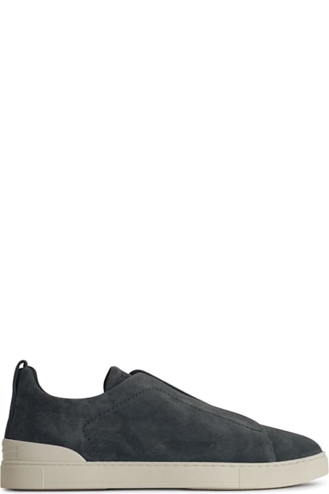 Zegna Sneakers for Men Zegna 'triple' Navy Suede Sneakers