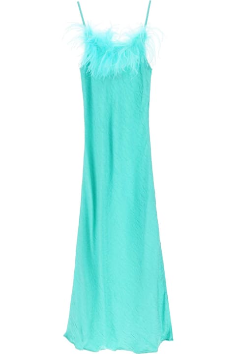 Fashion for Women Art Dealer 'ella' Maxi Slip Dress In Jacquard Satin With Feathers