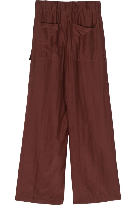 Pants & Shorts for Women SEMICOUTURE Brown Cotton-silk Blend Trousers