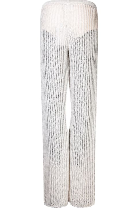 Forte_Forte Clothing for Women Forte_Forte Openworking Silver Trousers