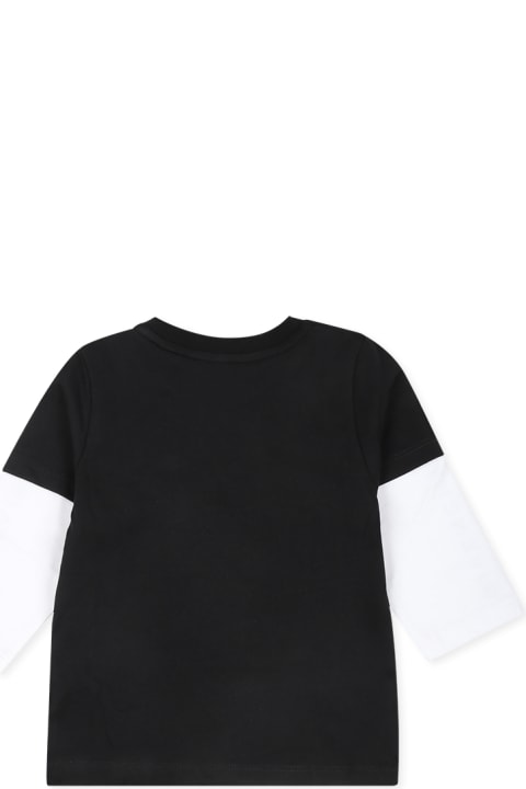 Topwear for Baby Boys Givenchy Black T-shirt For Babykids With Logo