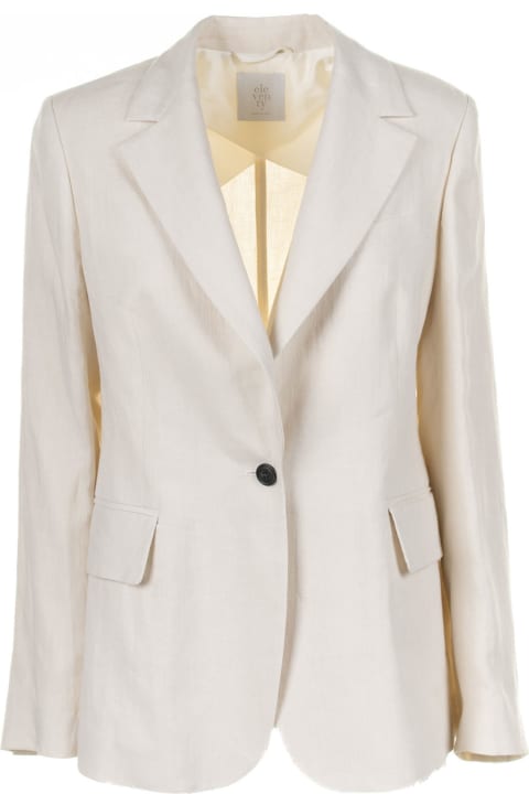 Eleventy Coats & Jackets for Women Eleventy Sand Linen Single-breasted Jacket