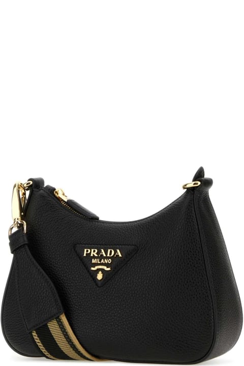 Prada Bags for Women Prada Black Leather Crossbody Bag