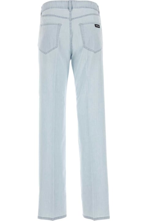 Miu Miu for Women Miu Miu Pastel Light Blue Chambray Pant