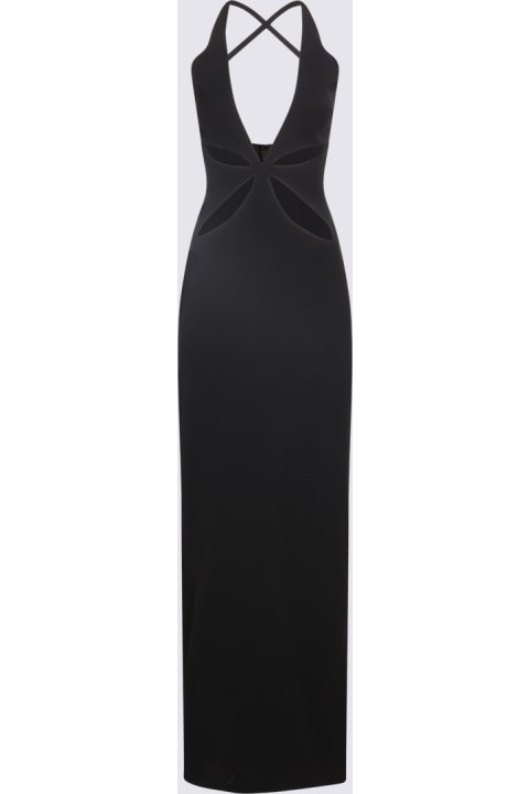 Jumpsuits for Women Monot Black Petal Cut Out Long Dress
