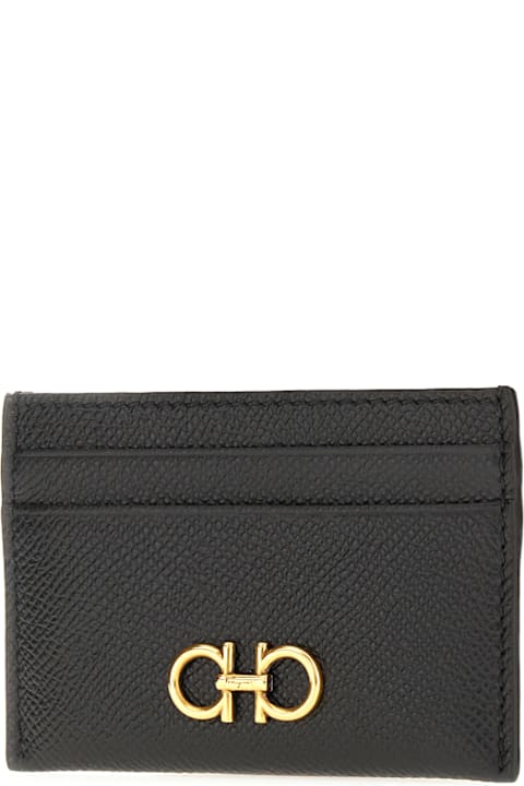 Ferragamo إكسسوارات لـ السيدات Ferragamo Black Leather Card Holder