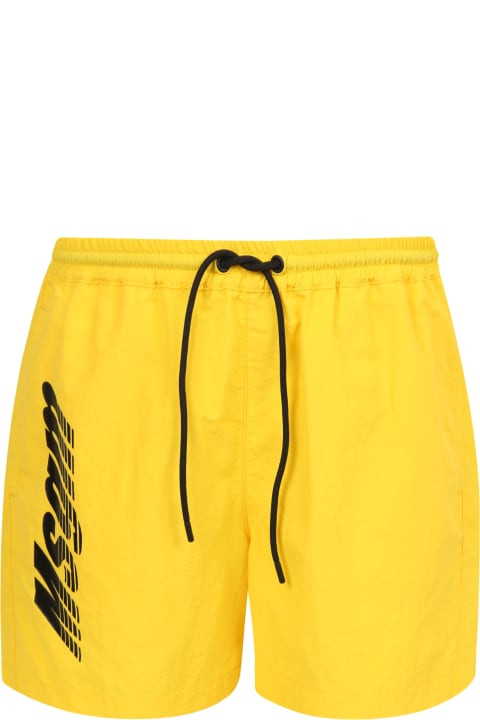 MSGM Pants for Men MSGM Logo-print Swim Shorts