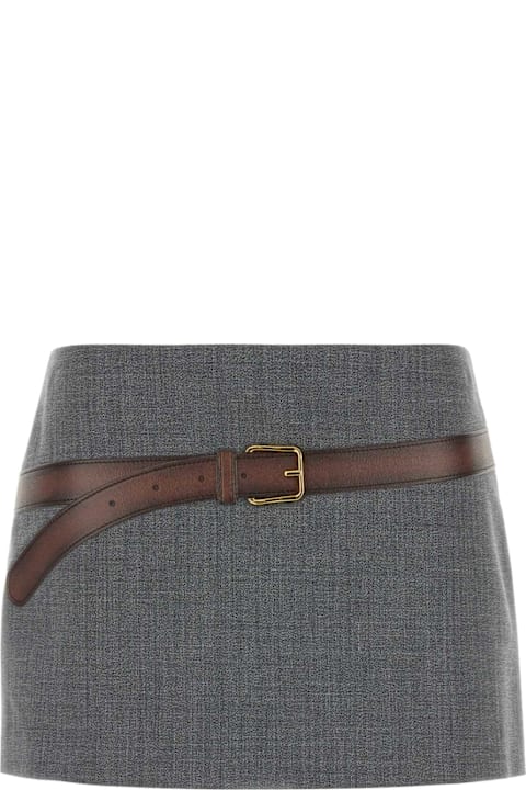 Fashion for Women Prada Melange Grey Polyester Blend Mini Skirt