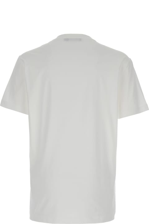 Dolce & Gabbana Topwear for Men Dolce & Gabbana White Crewneck T-shirt With Signature Logo In Cotton Man