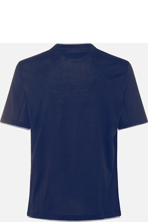 Brunello Cucinelli for Men Brunello Cucinelli Blue Cotton T-shirt