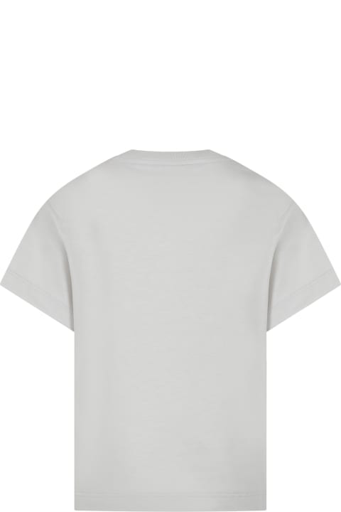 Fendi Topwear for Boys Fendi Beige T-shirt For Boy With Print And Ff