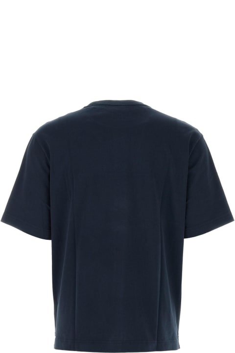 Maison Kitsuné Topwear for Men Maison Kitsuné Midnight Blue Cotton T-shirt