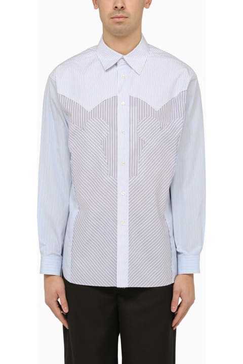 Clothing for Men Maison Margiela White\/blue Striped Cotton Shirt