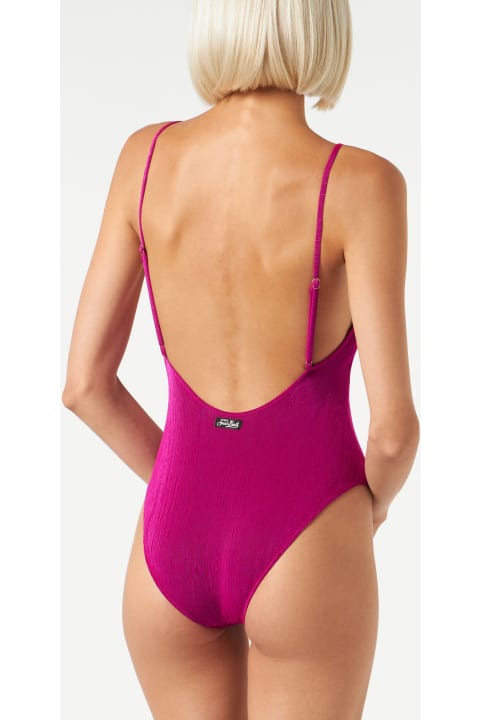 Homeware MC2 Saint Barth V Neck Fuchsia Fluo One Piece