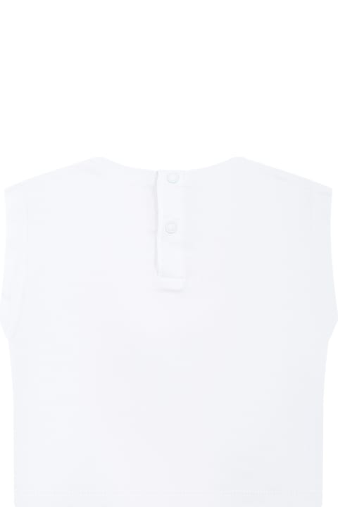 ベビーガールズ BillieblushのTシャツ＆ポロシャツ Billieblush White Tank-top For Baby Girl With Print
