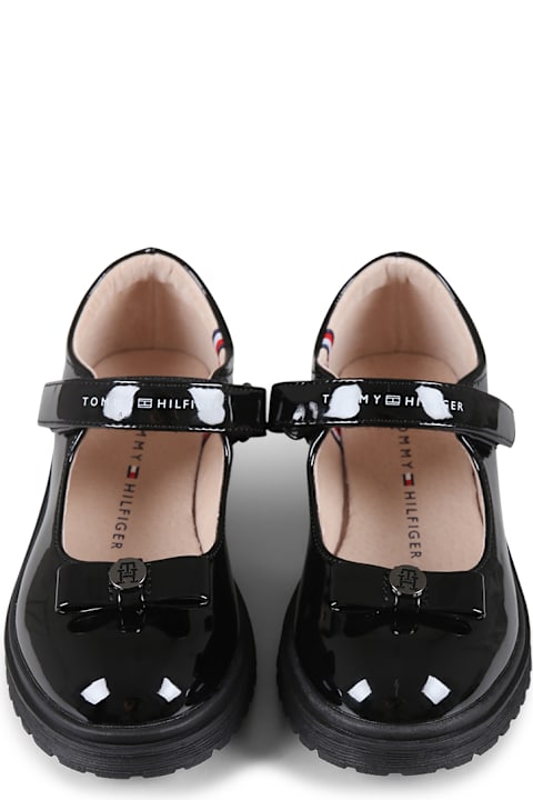 Homeware Tommy Hilfiger Black Ballet Flats For Girl With Logo