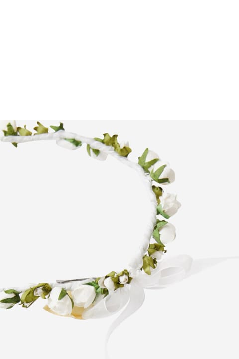 Homeware Il Gufo Floral Headband With Bow Detail
