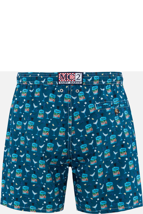 Homeware MC2 Saint Barth Man Lightweight Fabric Swim-shorts Lighting Micro Fantasy With Gin Tonic Portofino Gin Print | Portofino Dry Gin Special Edition
