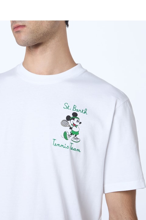 Homeware MC2 Saint Barth Man Cotton T-shirt With Mickey Mouse Print And Embroidery | Disney Special Edition