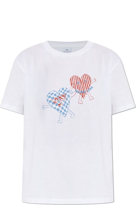 Paul Smith for Women Paul Smith Heart Printed Crewneck T-shirt