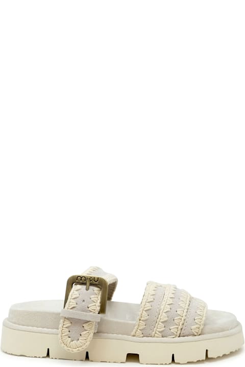 Mou Sandals for Women Mou Mou Suede Bio Two Buckle Sandals
