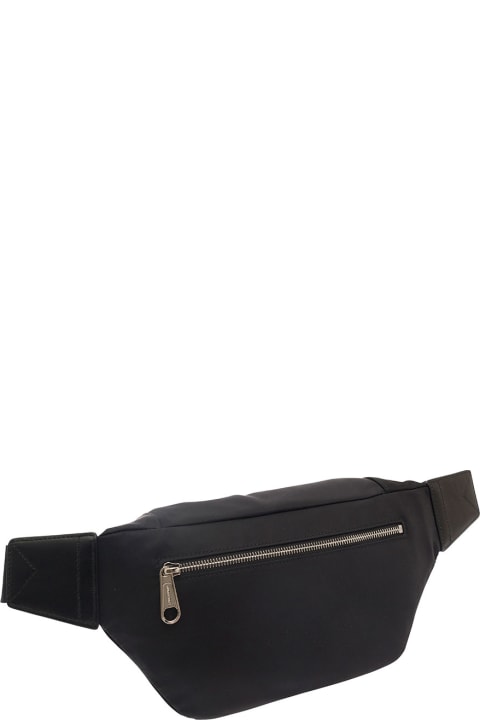 'sonny' Black Fanny Pack With Contrasting Logo Print In Nylon Man