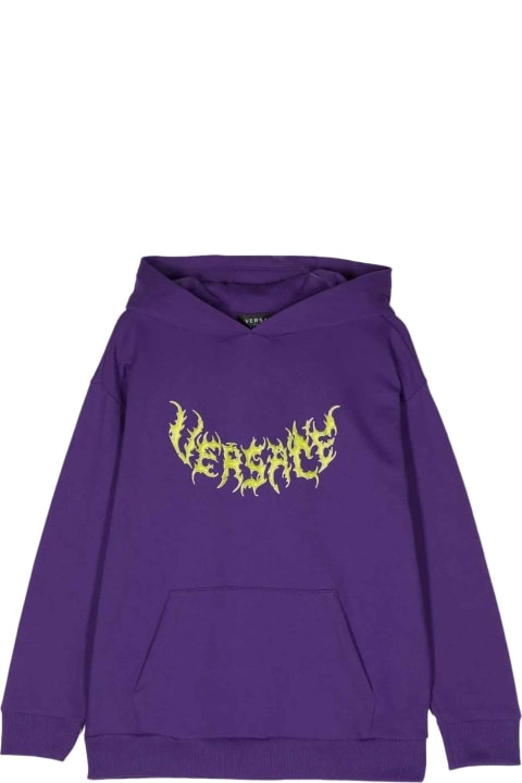 Young Versace Sweaters & Sweatshirts for Girls Young Versace Purple Sweatshirt Unisex Kids