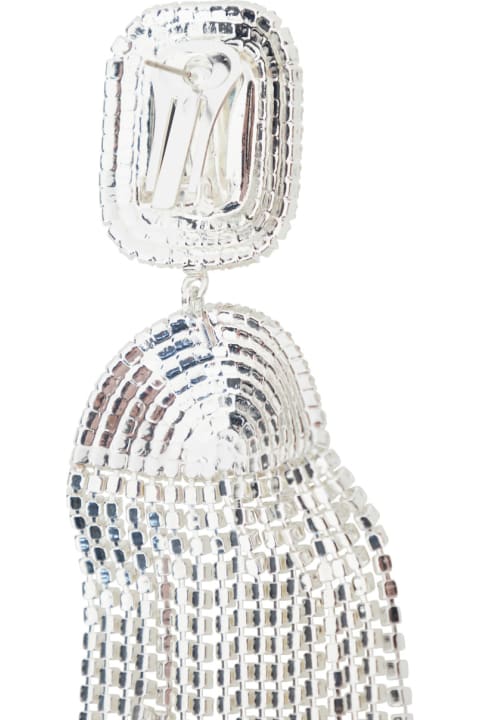 ウィメンズ Magda Butrymのイヤリング Magda Butrym Silver-colored Earrings With A Cascade Of Crystals In Brass Woman