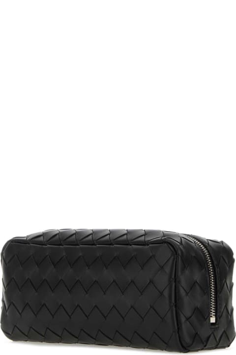 Bottega Veneta Bags for Women Bottega Veneta Black Leather Intrecciato Pouch