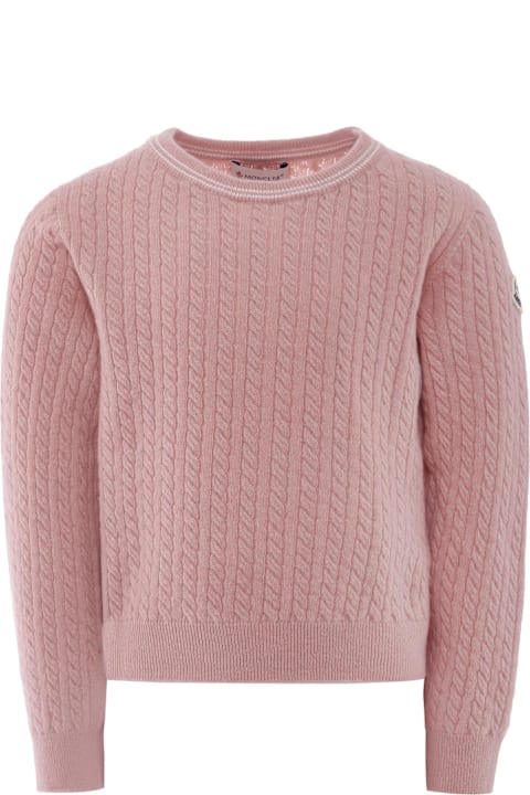 Homeware Moncler Pink Sweater For Girl With Logo