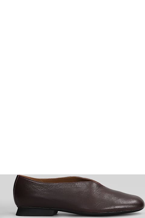 Camper Casi Myra Ballet Flats In Bordeaux Leather