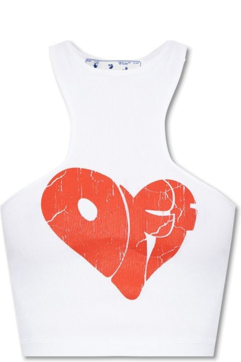 Off-White Women Off-White Heart Printed Sleeveless Top