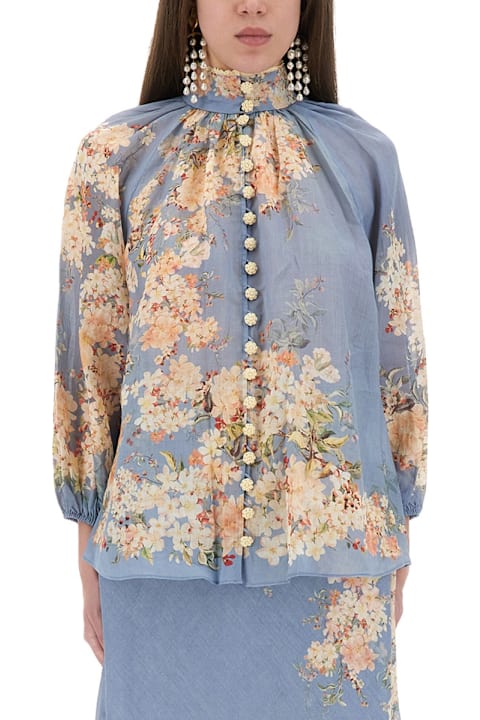 Homeware Zimmermann Blouse With Puff Sleeves "cascadian"