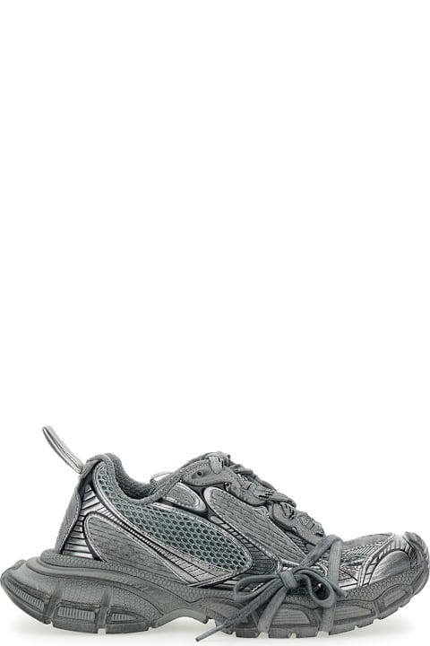 Balenciaga '3xl' Grey Low Top Sneakers With Logo Detail In Tech Fabric Woman