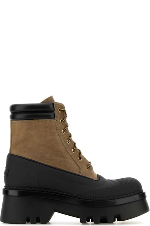 Chloé أحذية برقبة لـ السيدات Chloé Two-tone Nabuk And Rubber Phoenix Ankle Boots