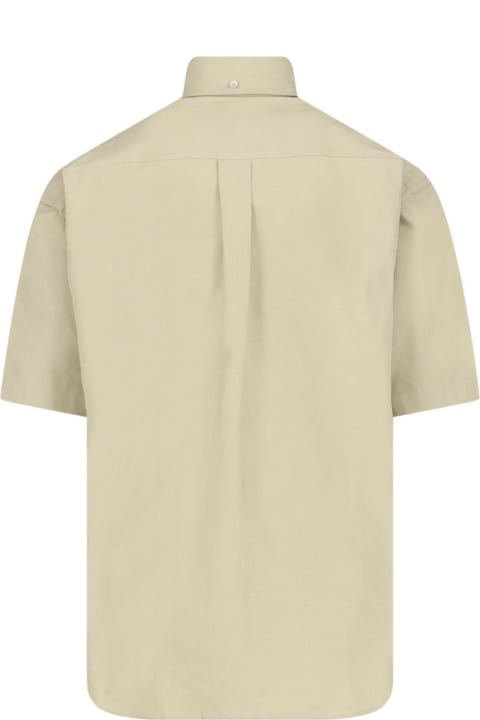 Shirts for Men Burberry Logo-embroidered Short Sleeved Poplin Shirt