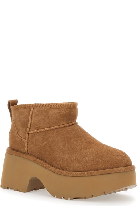 Homeware UGG Brown 
ultra Mini New Heights
 Boots In Suede Woman