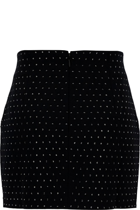 The Andamane Clothing for Women The Andamane 'nerea' Black Mini-skirt With All-over Rhinestone In Polyester Blend Woman