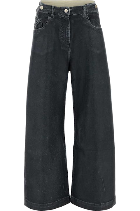 The Attico الجينز لـ السيدات The Attico Slate Stretch Denim Wide-leg Jeans