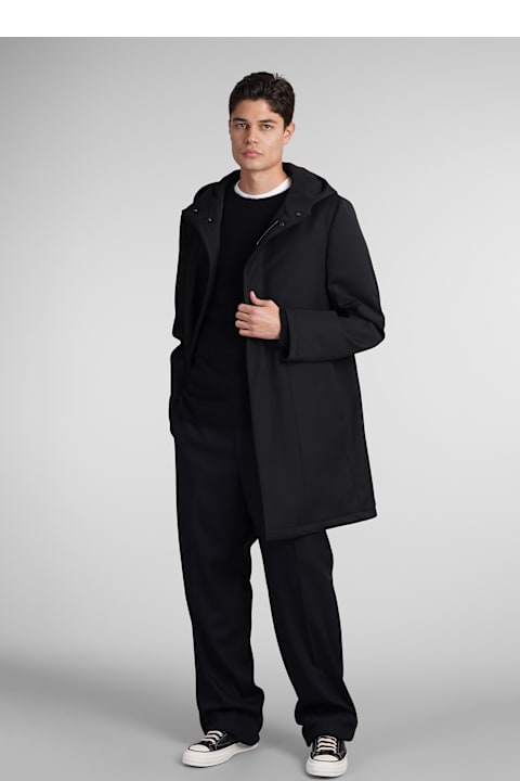 Tagliatore 0205 for Men Tagliatore 0205 Clift Tr Coat In Black Wool