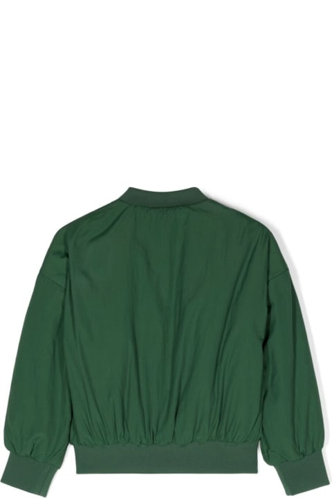 ボーイズ Mini Rodiniのコート＆ジャケット Mini Rodini Green Bomber Jacket With Patch Pockets And Logo Embroidery In Nylon Boy