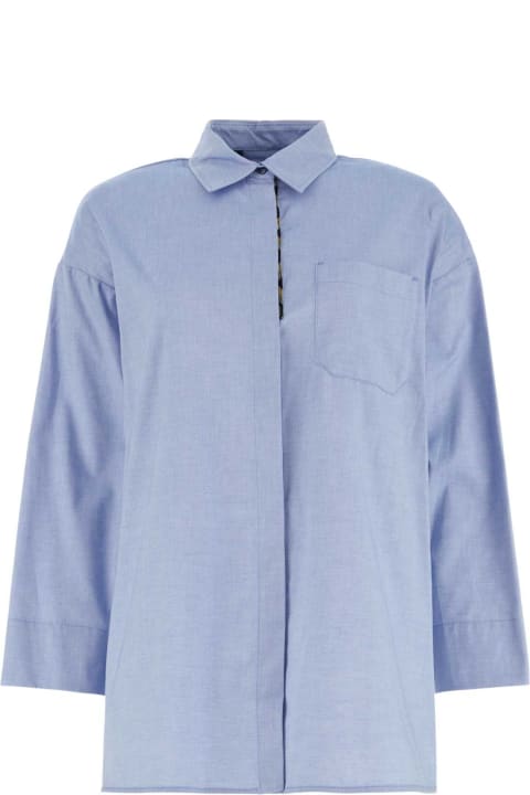 'S Max Mara Clothing for Women 'S Max Mara Light-blue Cotton Sylvie Shirt