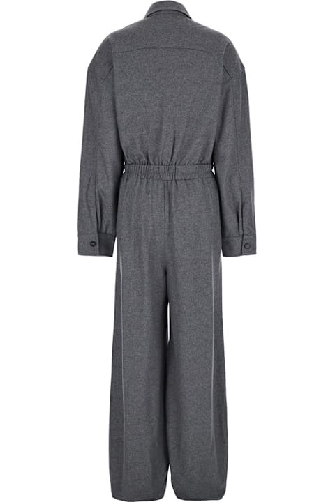 The Andamane Jumpsuits for Women The Andamane 'tania' Grey Jumpsuit With Pleated Details In Wool Woman