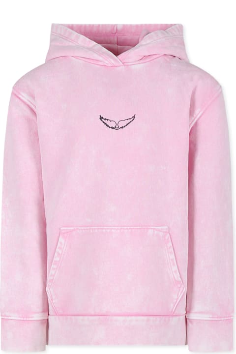 Zadig & Voltaire Sweaters & Sweatshirts for Girls Zadig & Voltaire Pink Sweatshirt For Girl With Print