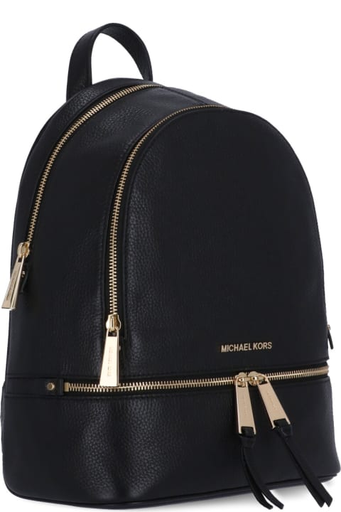 Backpacks for Women MICHAEL Michael Kors Rhea Backpack In Black Tumbled Leather