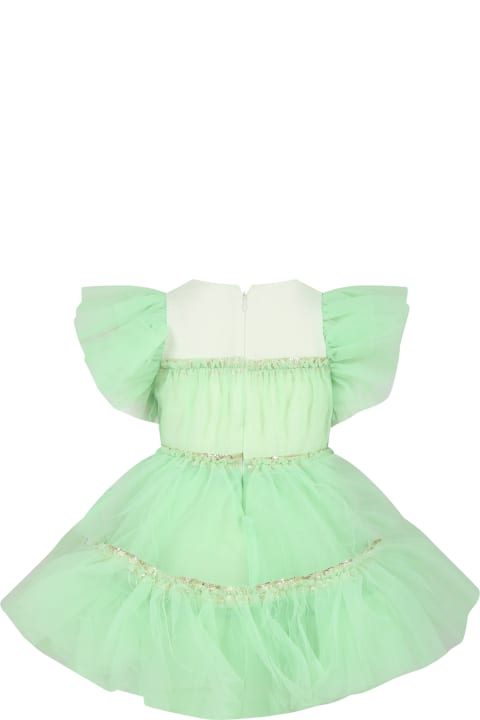Billieblush Kids Billieblush Green Tulle Dress For Girl